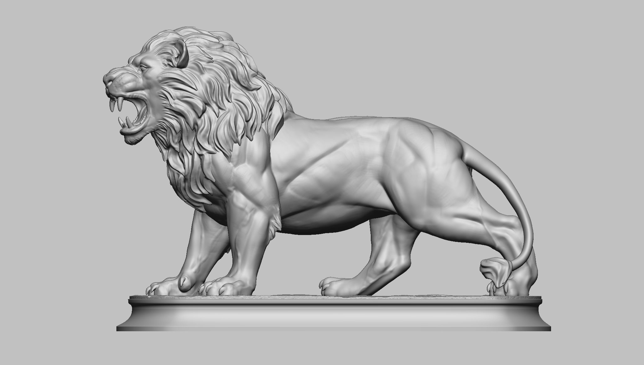 Lion Sculpture 3D print model_4