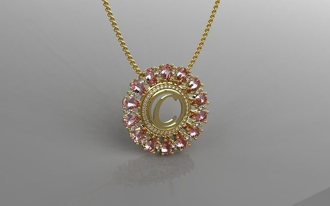 Classic Letter C Pendant - 3D Jewelry - PG-270 3D print model