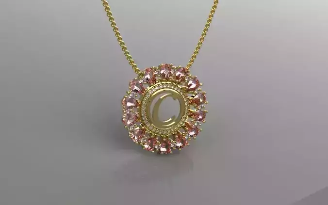 Classic Letter C Pendant - 3D Jewelry - PG-270 3D print model