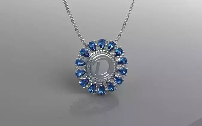 Classic Letter D Pendant - 3D Jewelry - PG-271