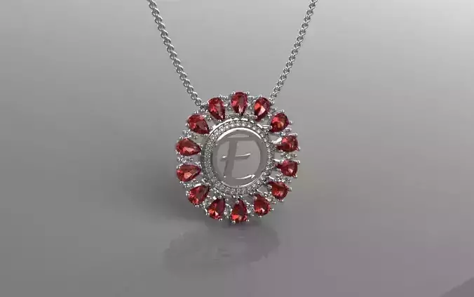 Classic Letter E Pendant - 3D Jewelry - PG-272