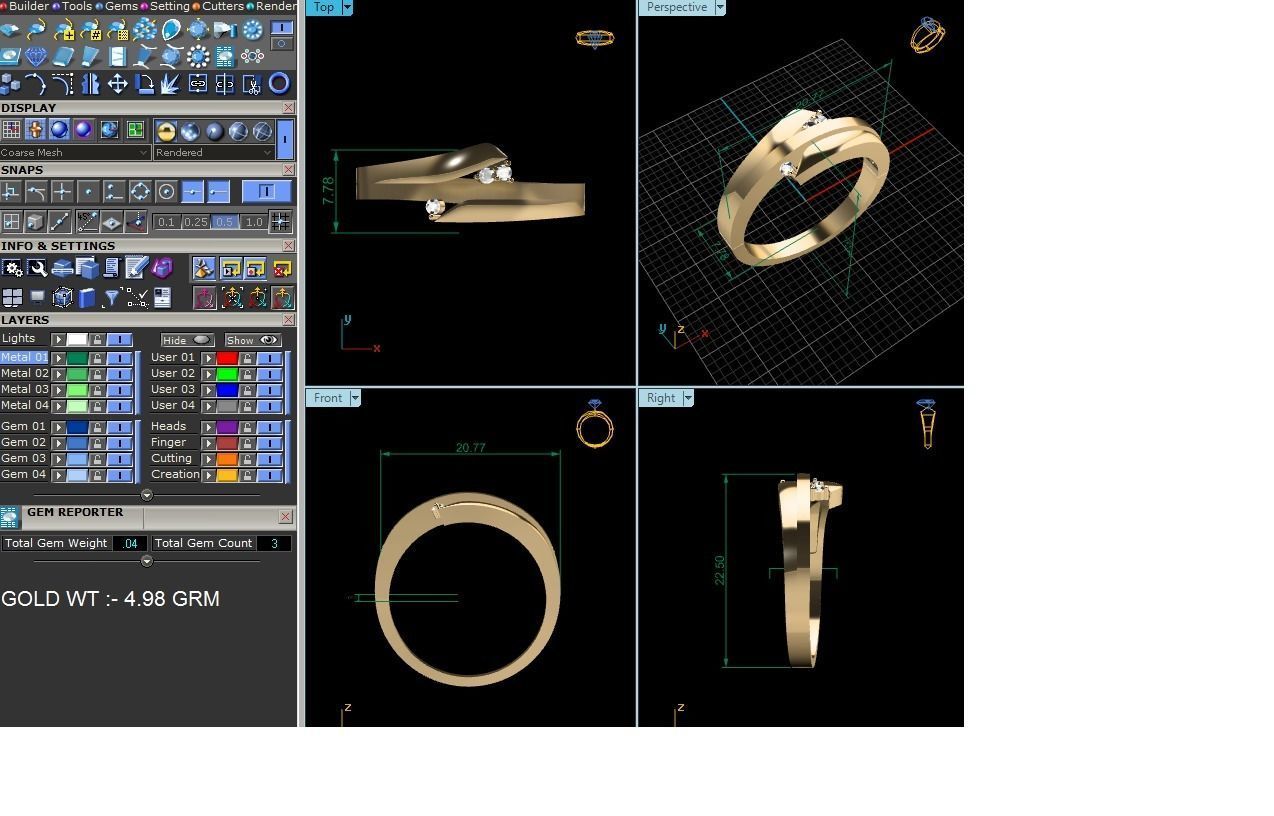 Solitaire Ring 3DM STL OBJ FBX Render Details 3D print model_6