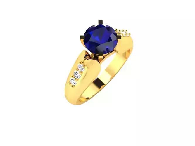 Solitaire Ring 3DM STL OBJ FBX Render Details