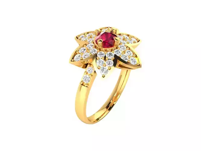 Solitaire Ring 3DM STL OBJ FBX Render Details