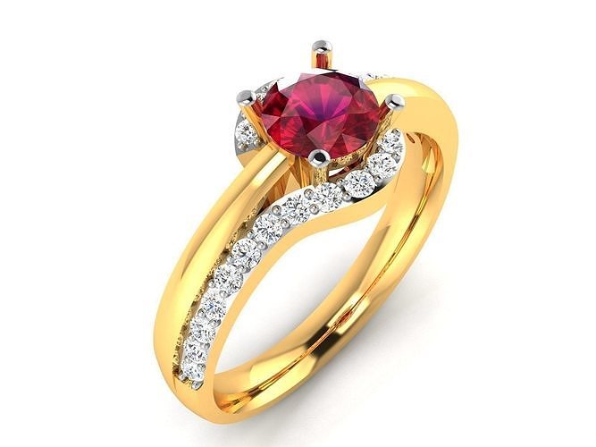 Solitaire Ring 3DM STL OBJ FBX Render Details 3D print model