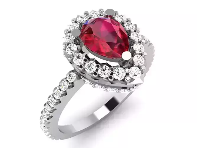 Solitaire Ring 3DM STL OBJ FBX Render Details