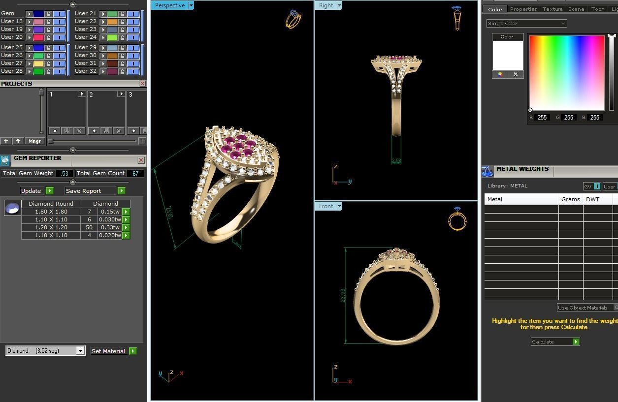 Solitaire Ring 3DM STL OBJ FBX Render Details 3D print model_6