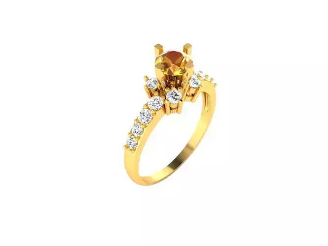 Solitaire Ring 3DM STL OBJ FBX Render Details