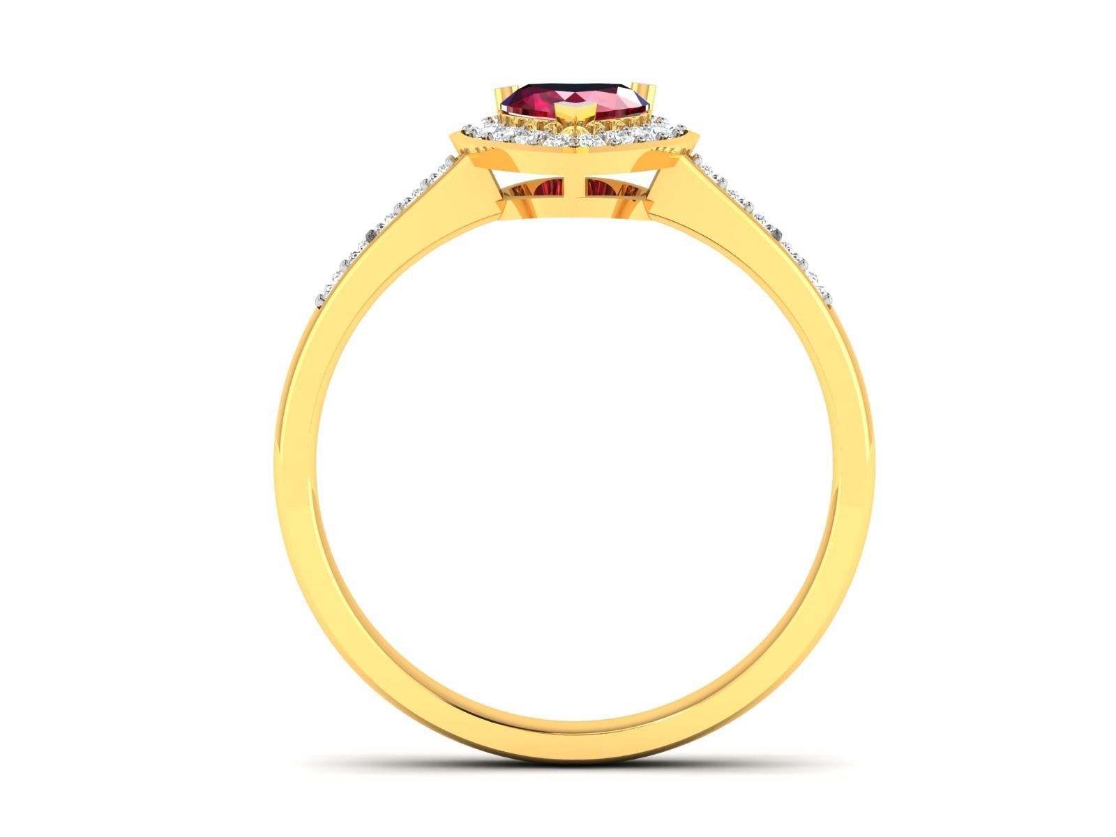 Solitaire Heart Rings 3DM STL OBJ FBX Render Details 3D print model_5