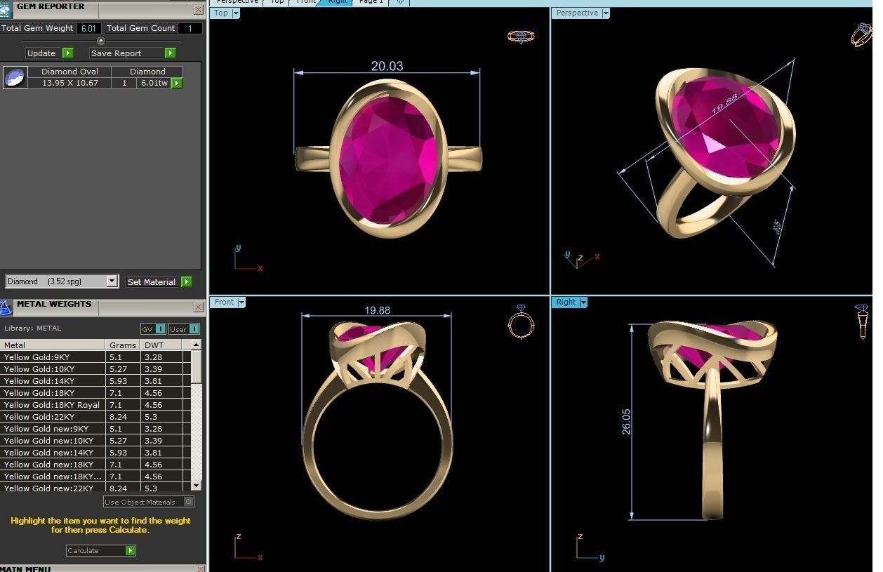 Solitaire Ring 3DM STL OBJ FBX Render Details 3D print model_8
