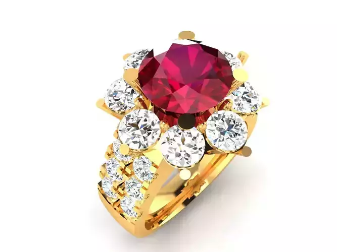 Solitaire Ring 3DM STL OBJ FBX Render Details