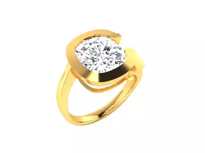 Solitaire Ring 3DM STL OBJ FBX Render Details