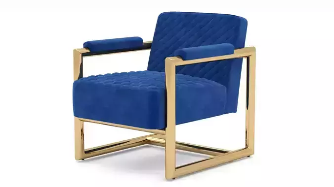 Blue Velvet Contemporary Armchair