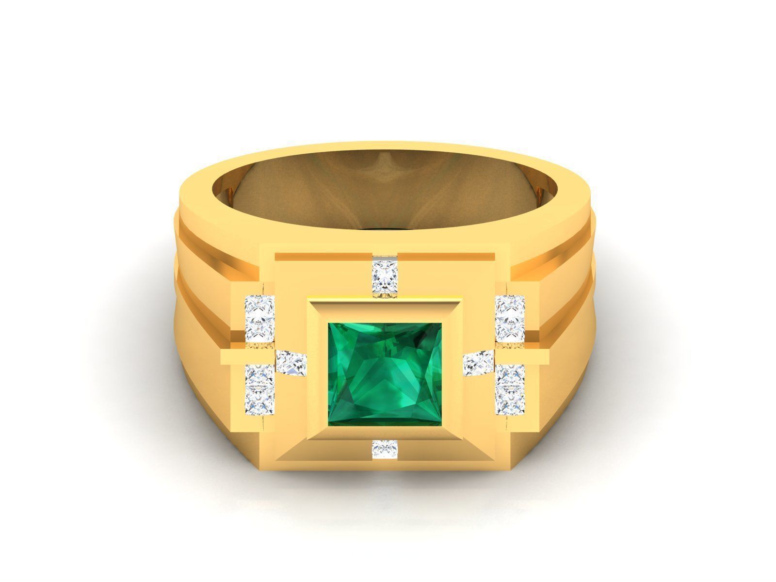 Solitaire Princess Ring 3DM STL OBJ FBX Render Details 3D print model_7