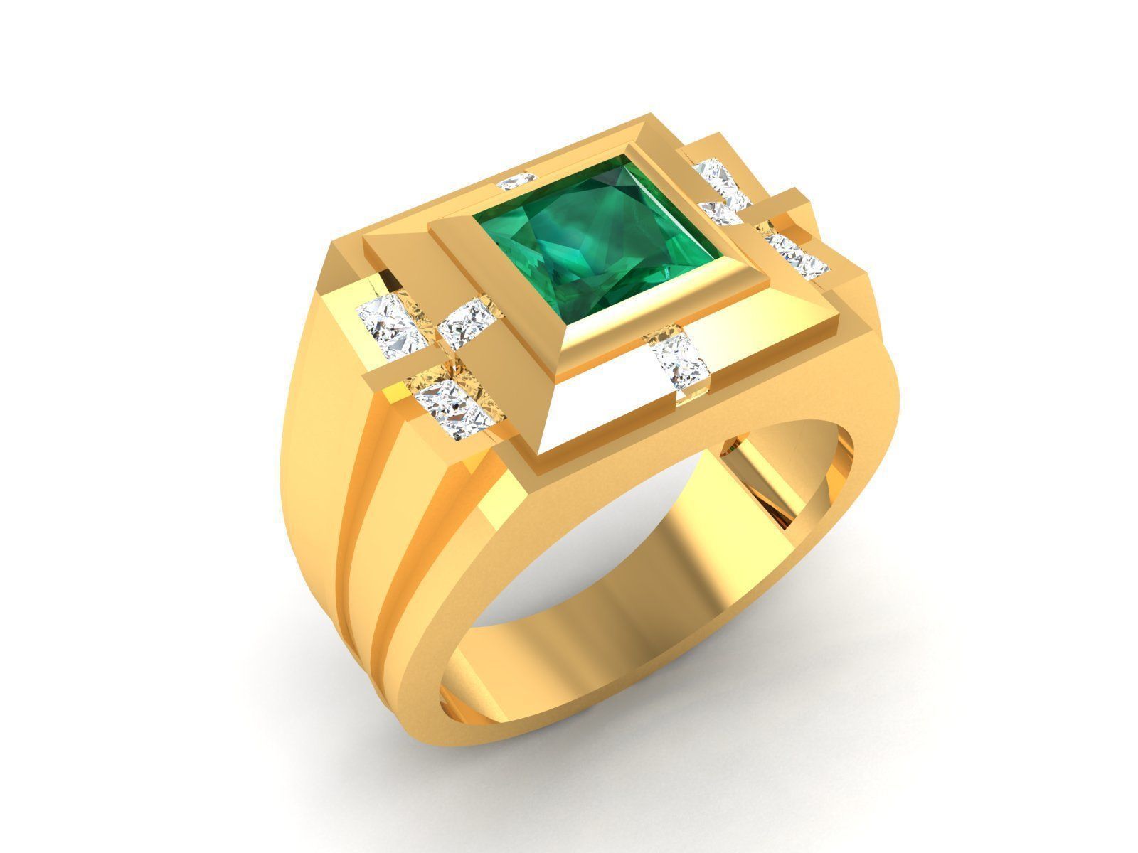 Solitaire Princess Ring 3DM STL OBJ FBX Render Details 3D print model_1