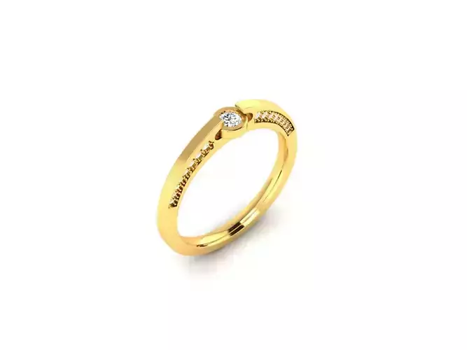 Solitaire Ring 3DM STL OBJ FBX Render Details