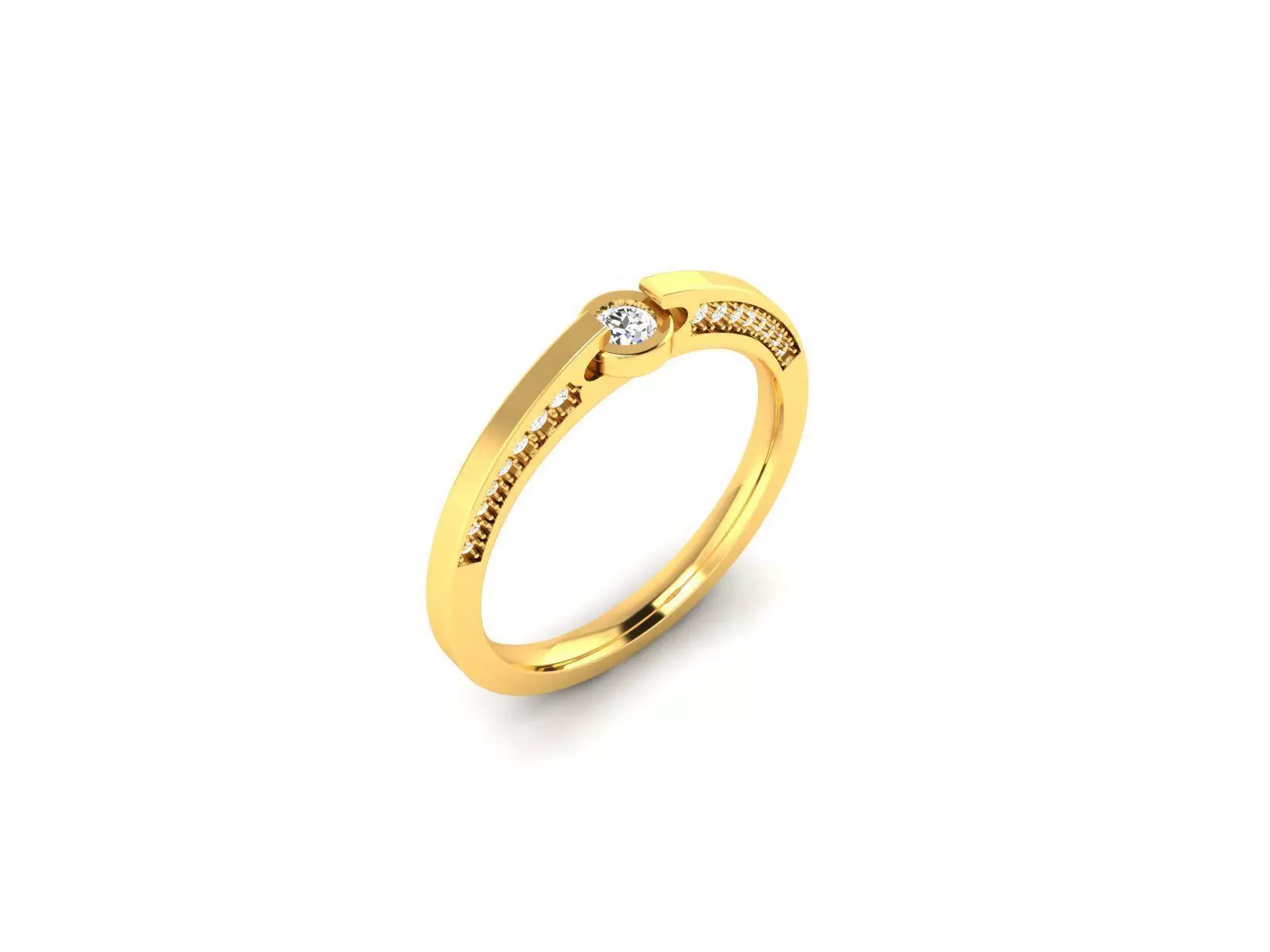 Solitaire Ring 3DM STL OBJ FBX Render Details 3D print model