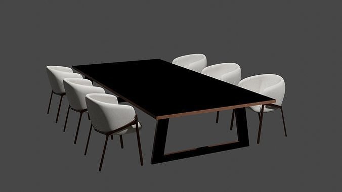 Minimalistic chair and table Free 3D model