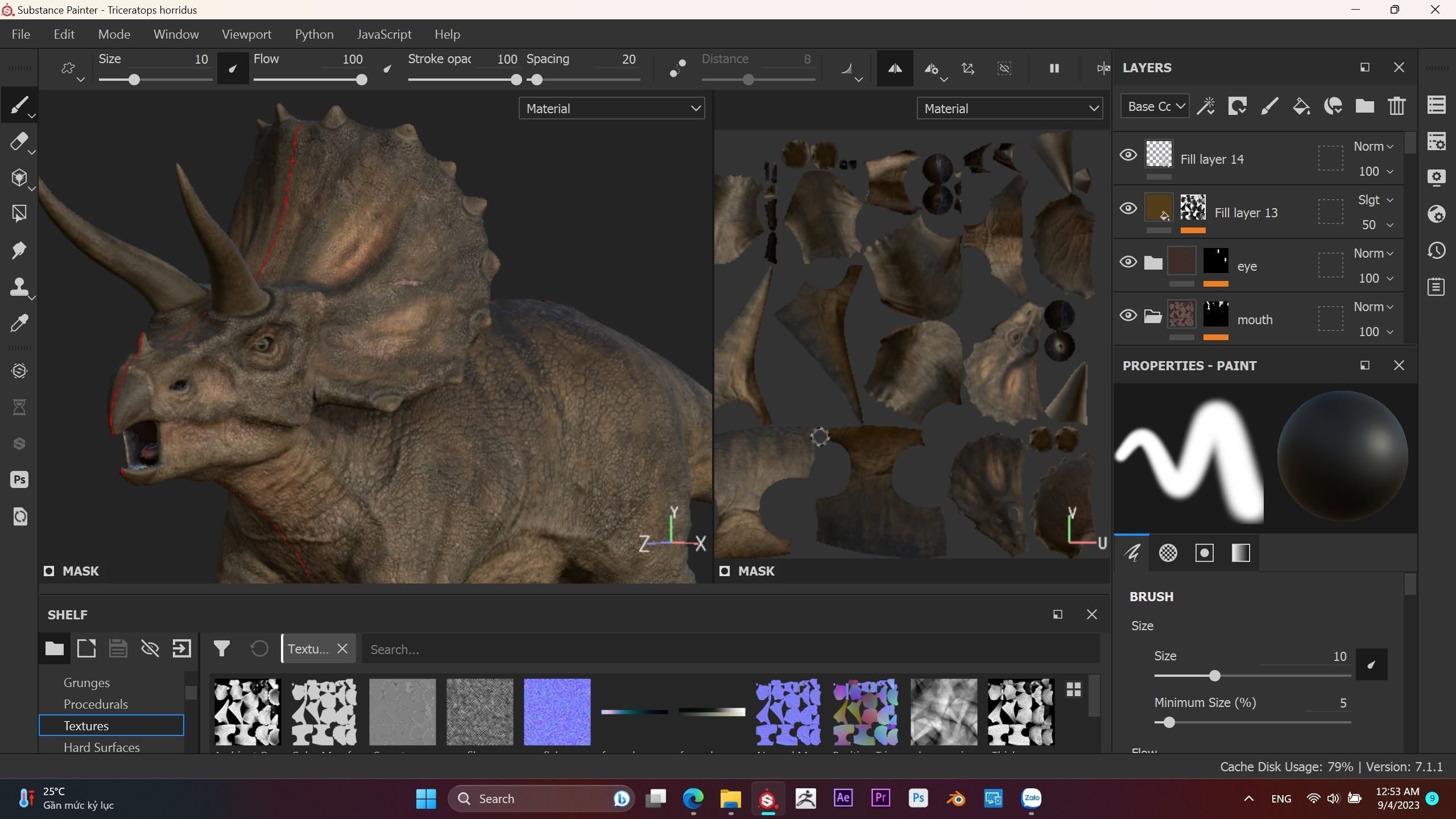 Triceratops dinosaur Low-poly 3D model_15
