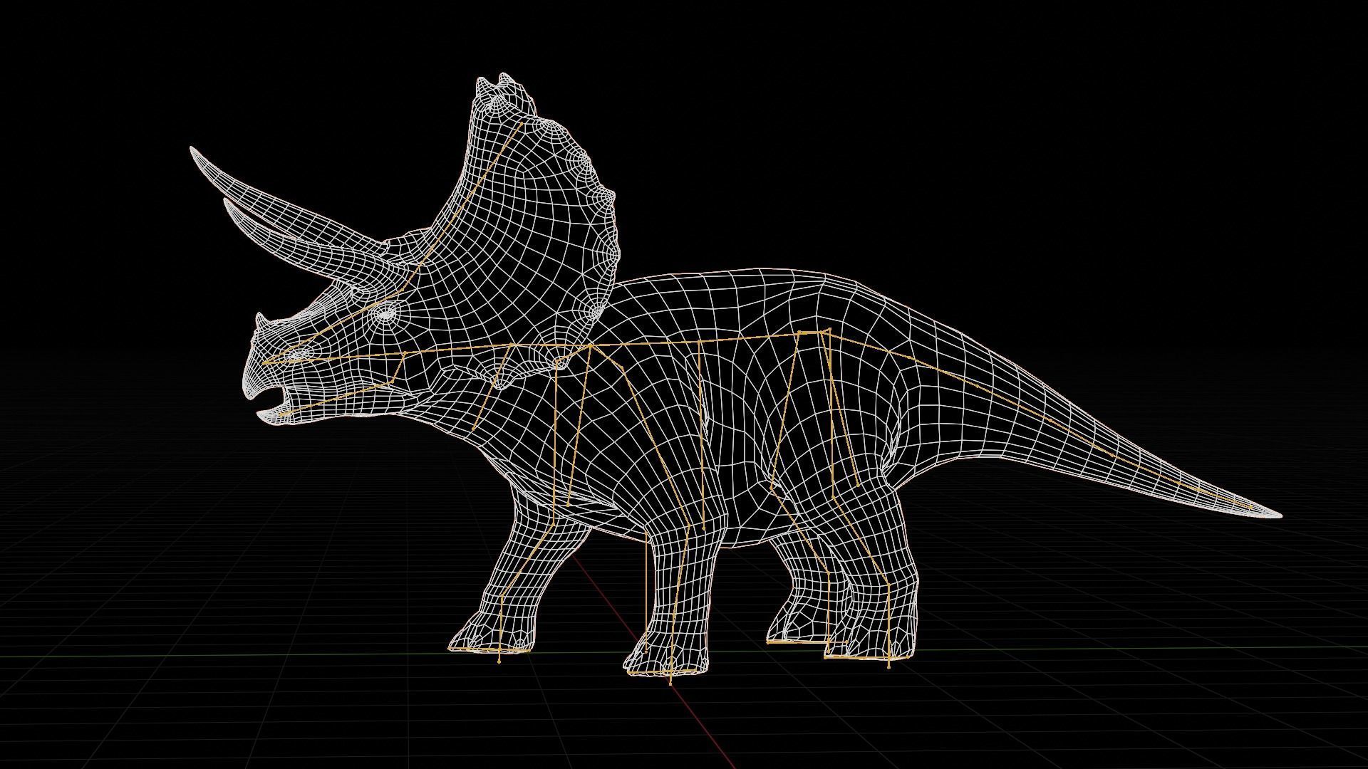 Triceratops dinosaur Low-poly 3D model_13