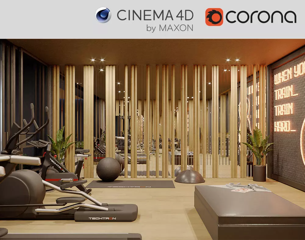 Corona - C4D Scene files - Gym 3D model_0
