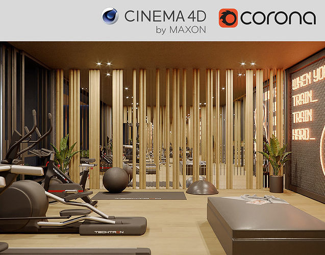 Corona - C4D Scene files - Gym 3D model