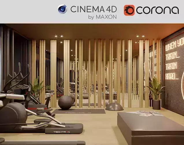Corona - C4D Scene files - Gym 3D model