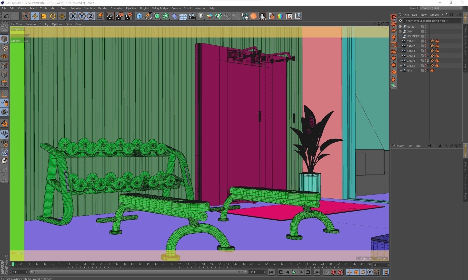 Corona - C4D Scene files - Gym 3D model_11