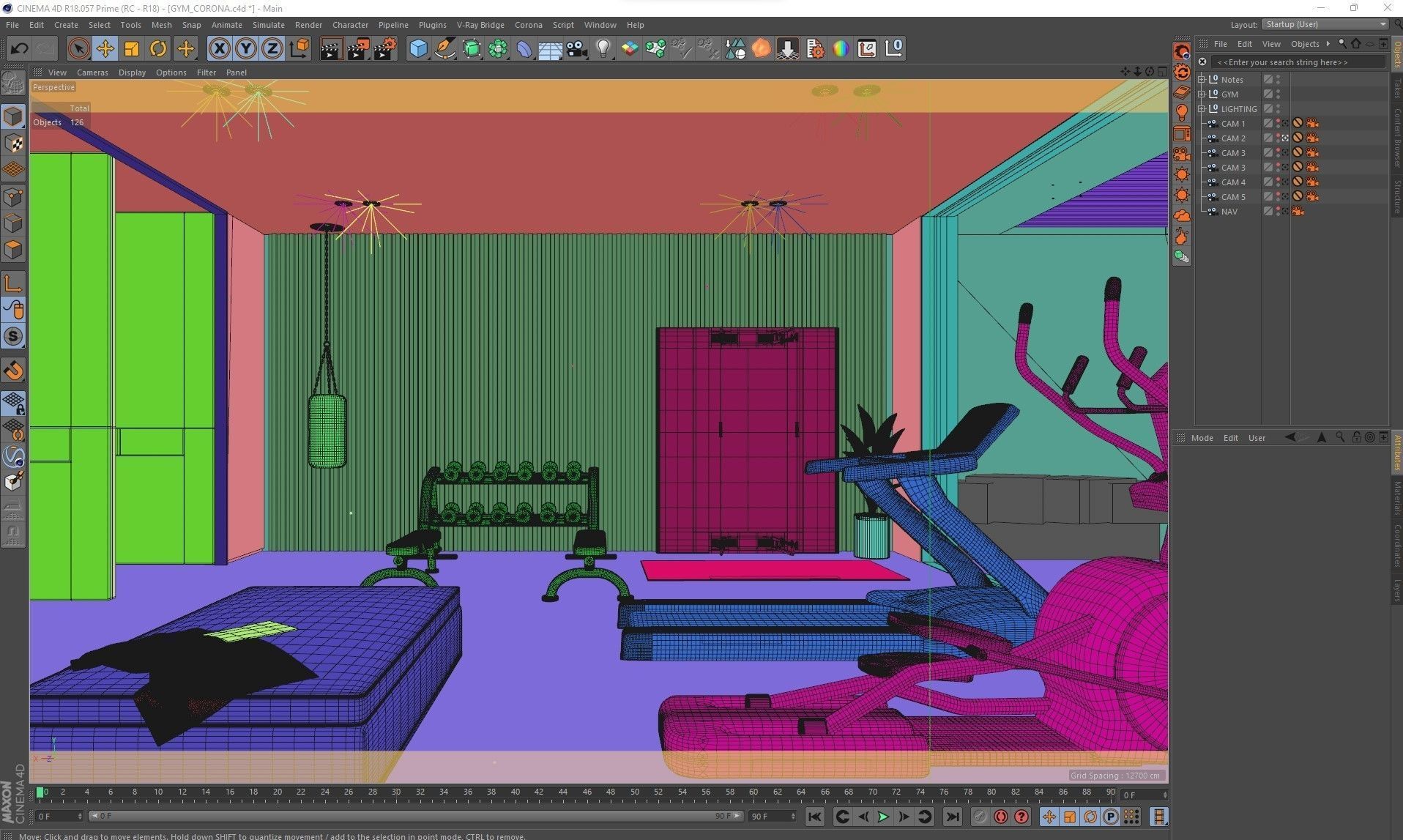 Corona - C4D Scene files - Gym 3D model_8