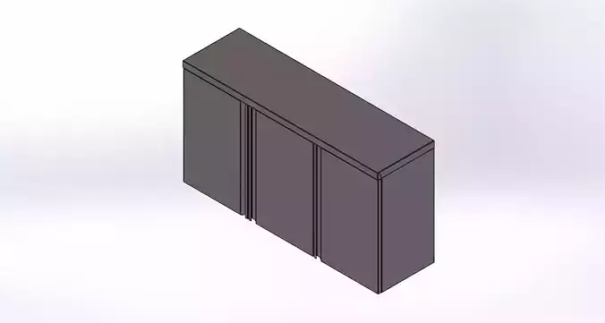 stainless steel wall cabinet with auto close hinged door  3D model