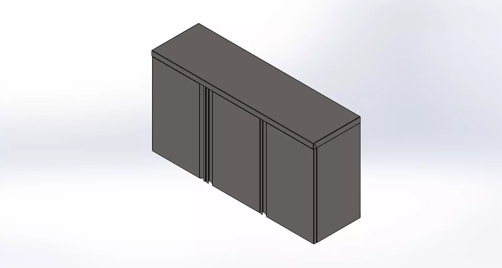 stainless steel wall cabinet with auto close hinged door  3D model_0