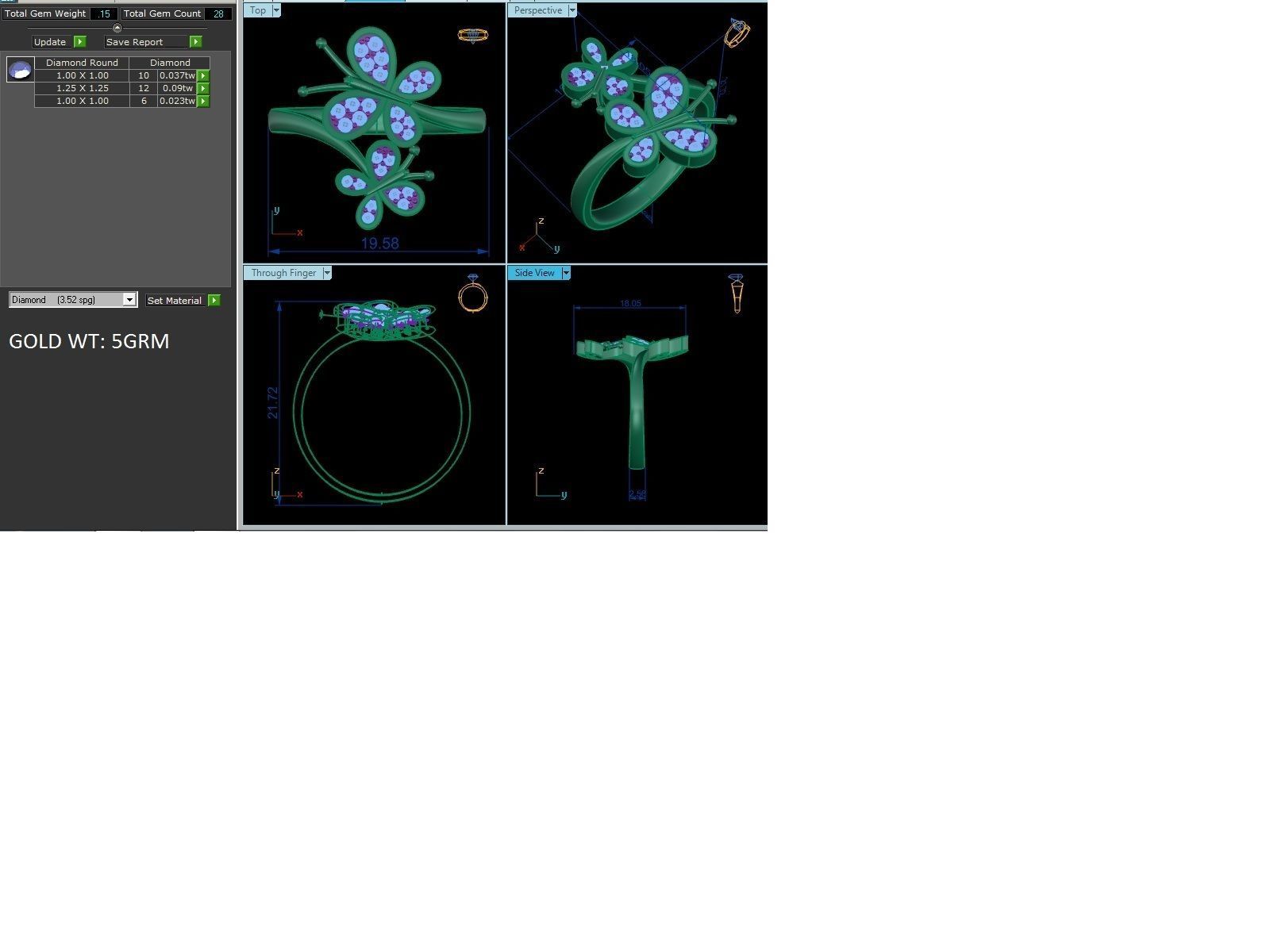 Solitaire Wedding Engagement Ring 3D print model_3