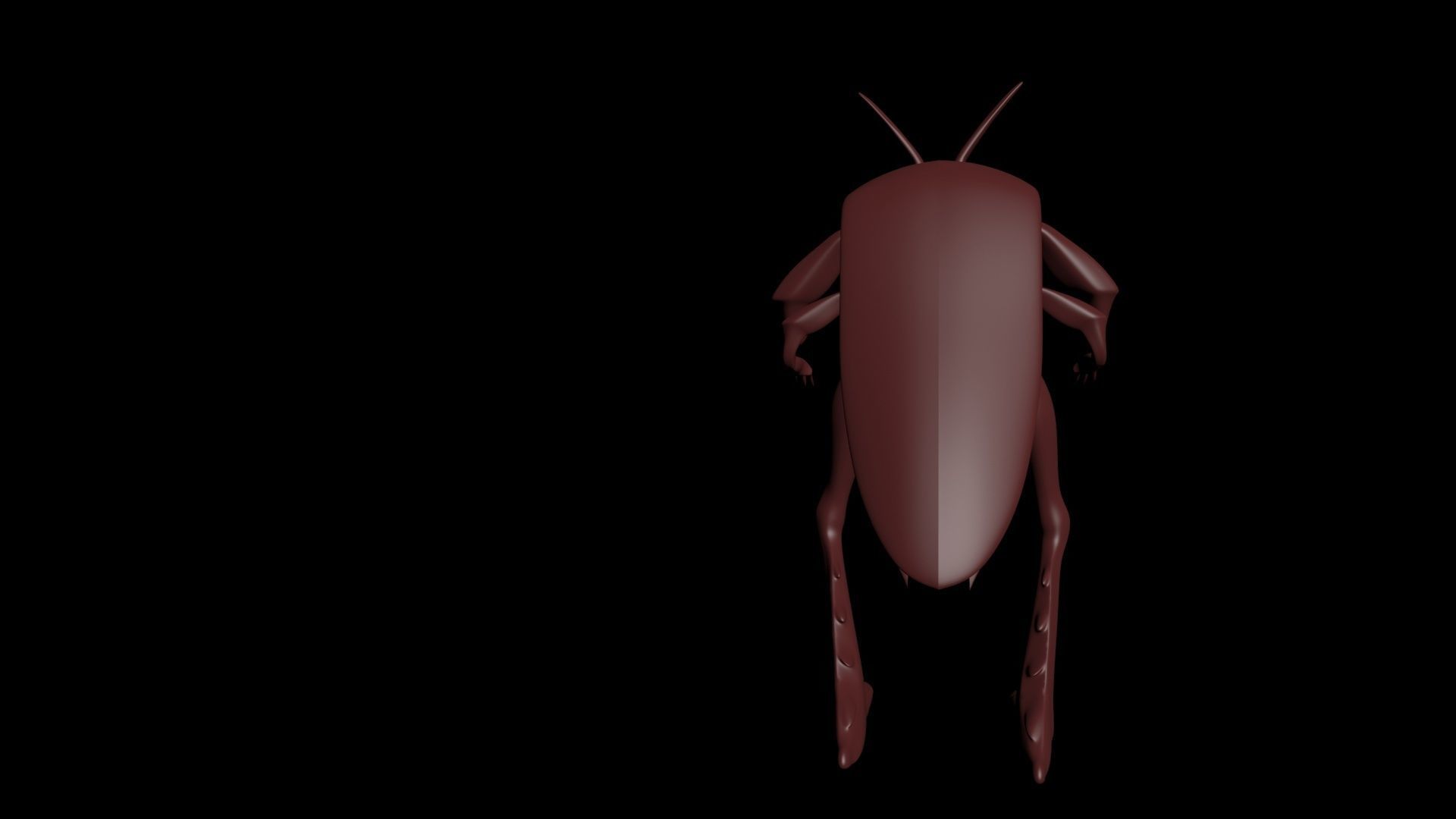 Insect cartoon Character Low-poly 3D model_1