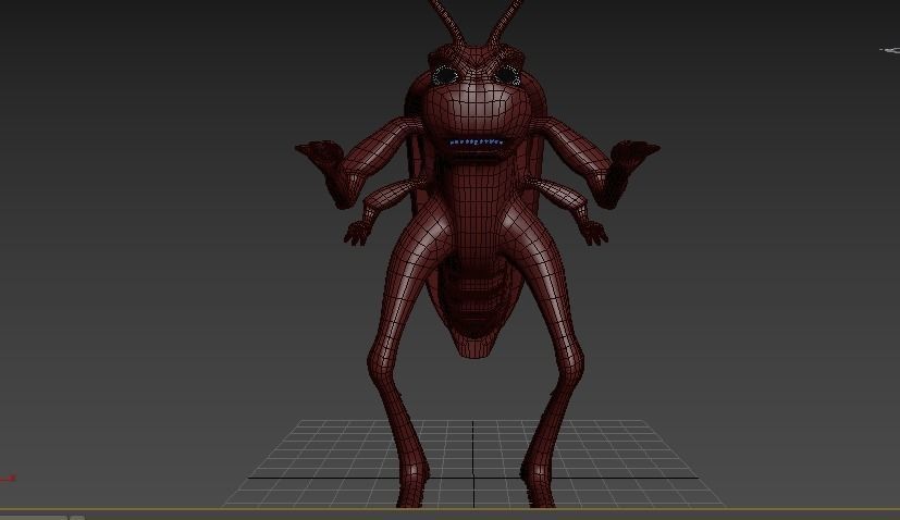 Insect cartoon Character Low-poly 3D model_4