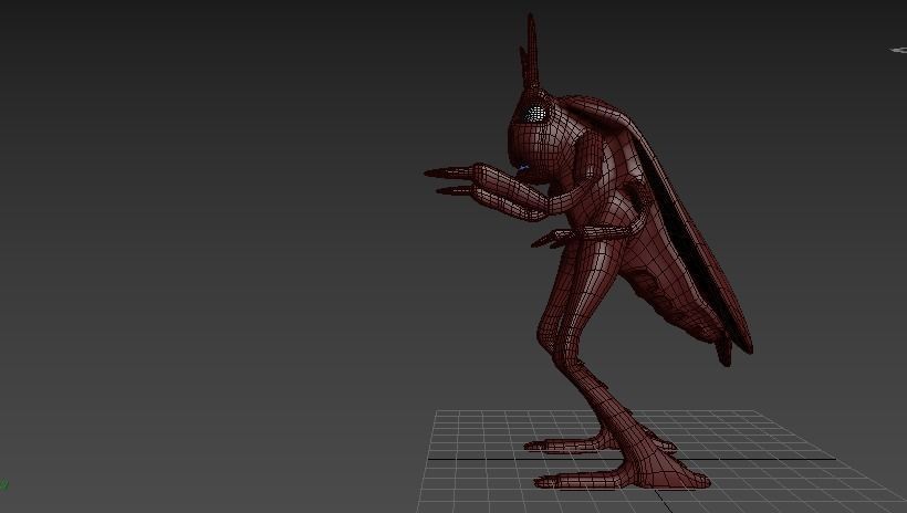 Insect cartoon Character Low-poly 3D model_3