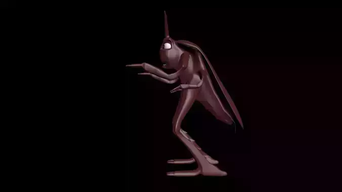 Insect cartoon Character Low-poly 3D model
