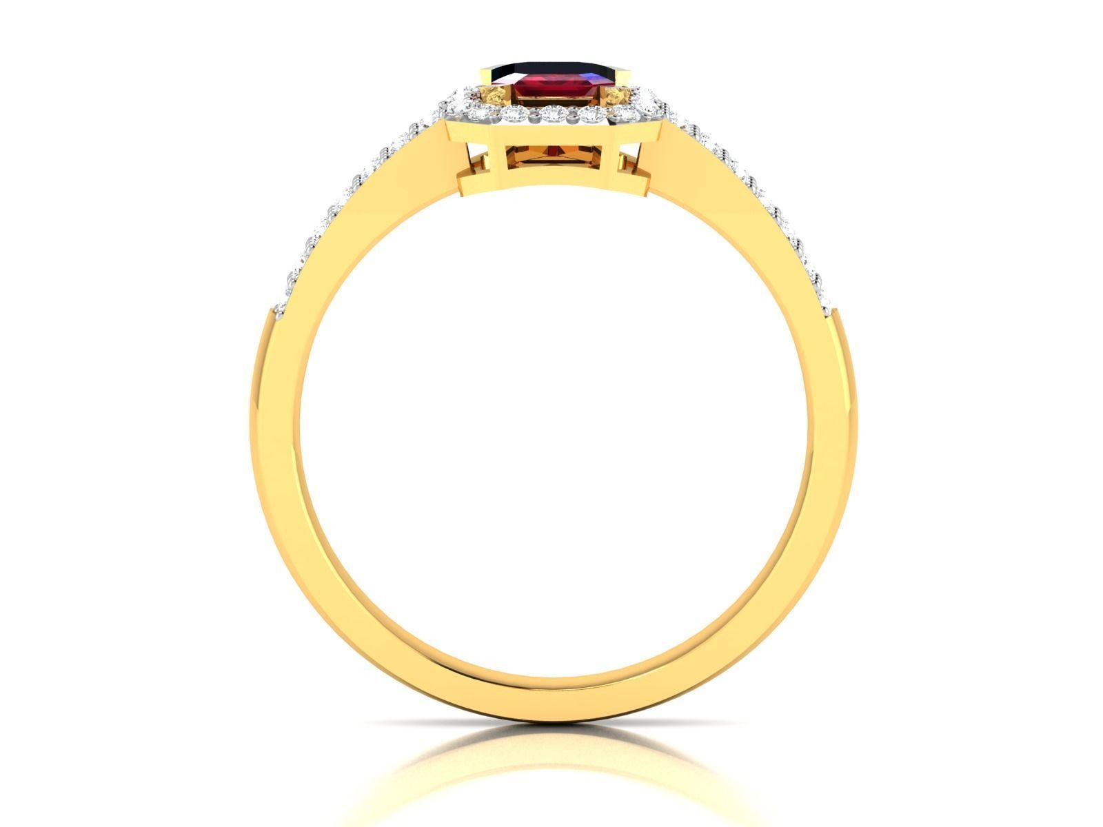 Solitaire Wedding Engagement Asscher Ring 3D print model_3
