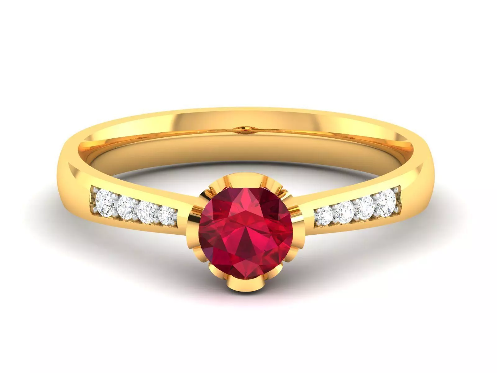 Solitaire Wedding Engagement Ring 3D print model_0