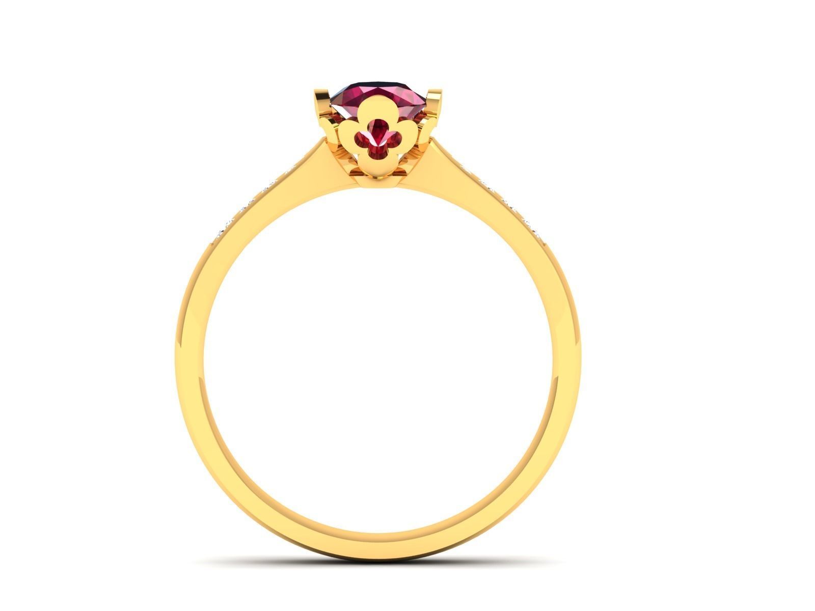 Solitaire Wedding Engagement Ring 3D print model_2