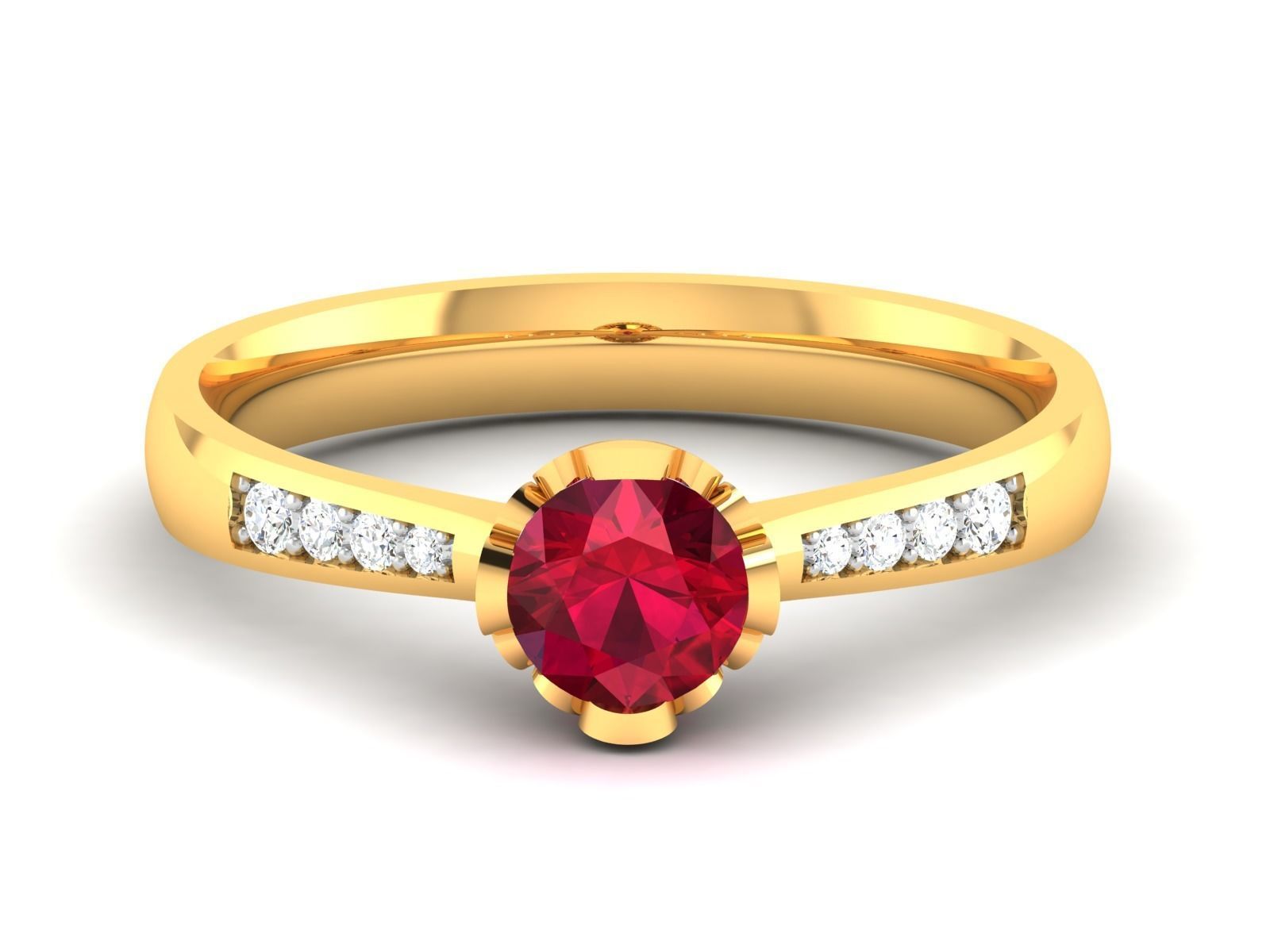 Solitaire Wedding Engagement Ring 3D print model_8