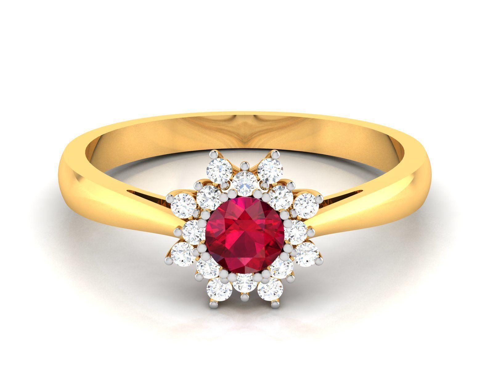 Solitaire Wedding Engagement Ring 3D print model_4