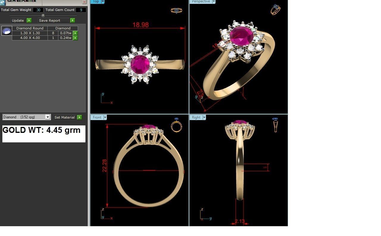 Solitaire Wedding Engagement Ring 3D print model_6