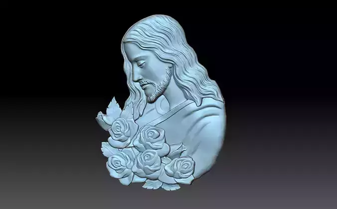 Jesus with flowers