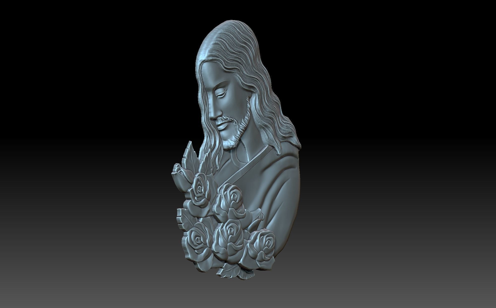 Jesus with flowers 3D print model_7