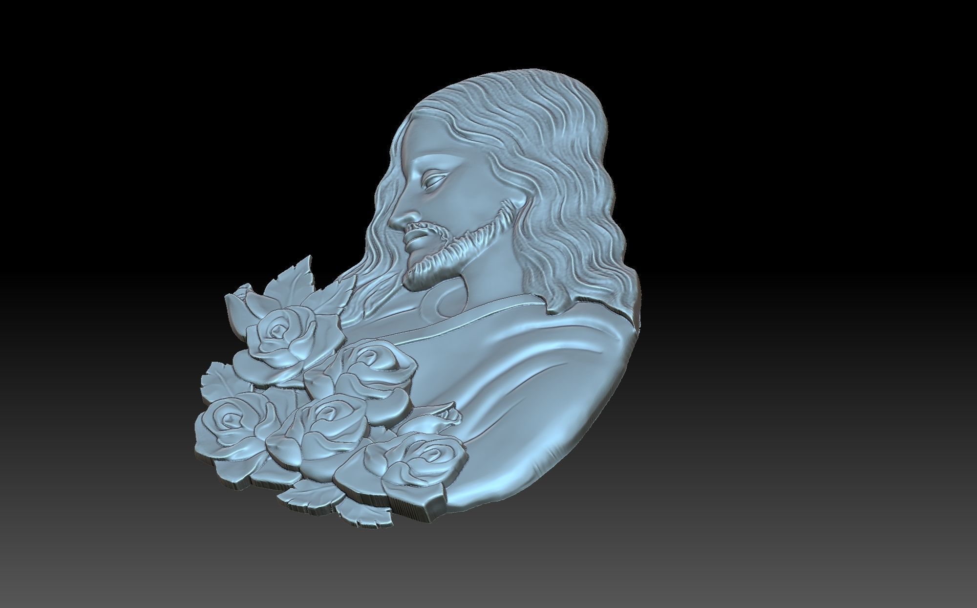 Jesus with flowers 3D print model_9