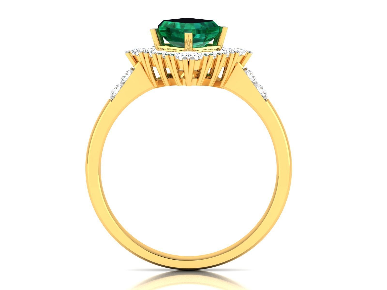 Solitaire Wedding Engagement Asscher Ring 3D print model_3
