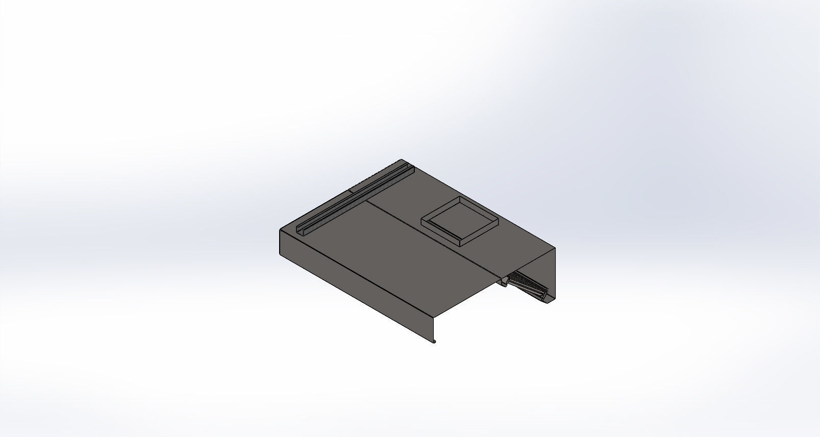 stainless steel wall mounted exhaust hood without fresh air 3D model_2