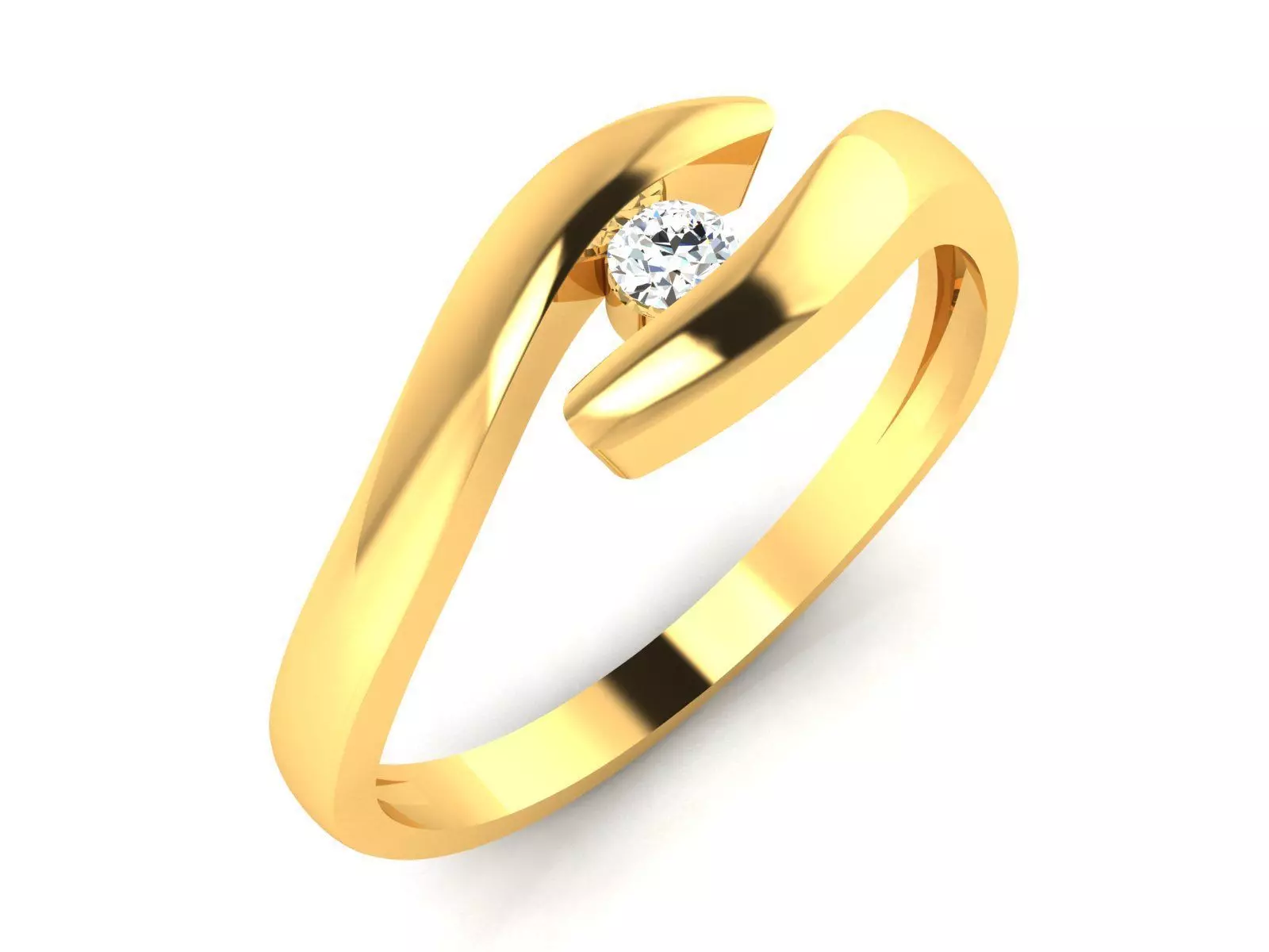 Solitaire Engagement Wedding Ring 3D print model