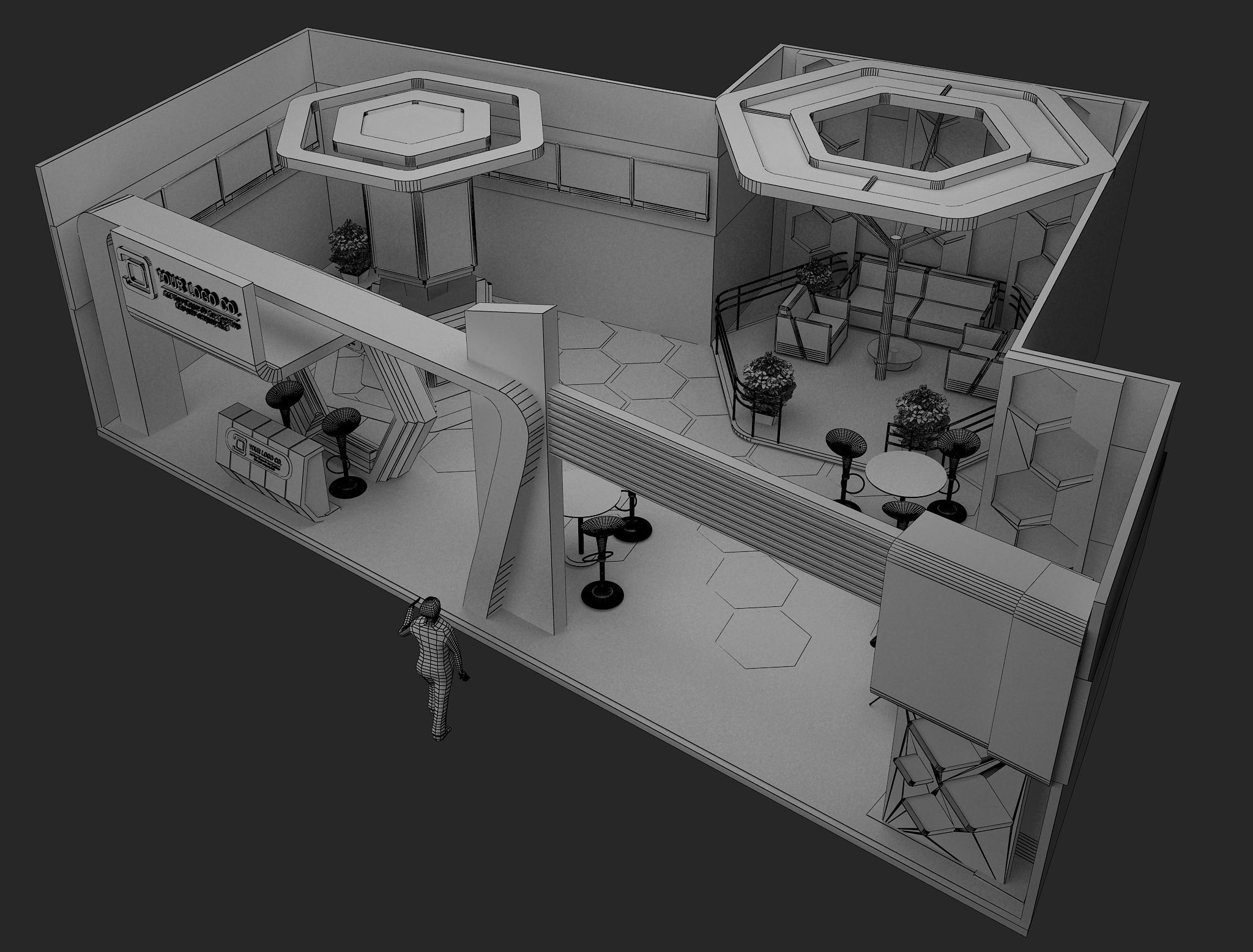 Booth Exhibition Stand a480a 3D model_27