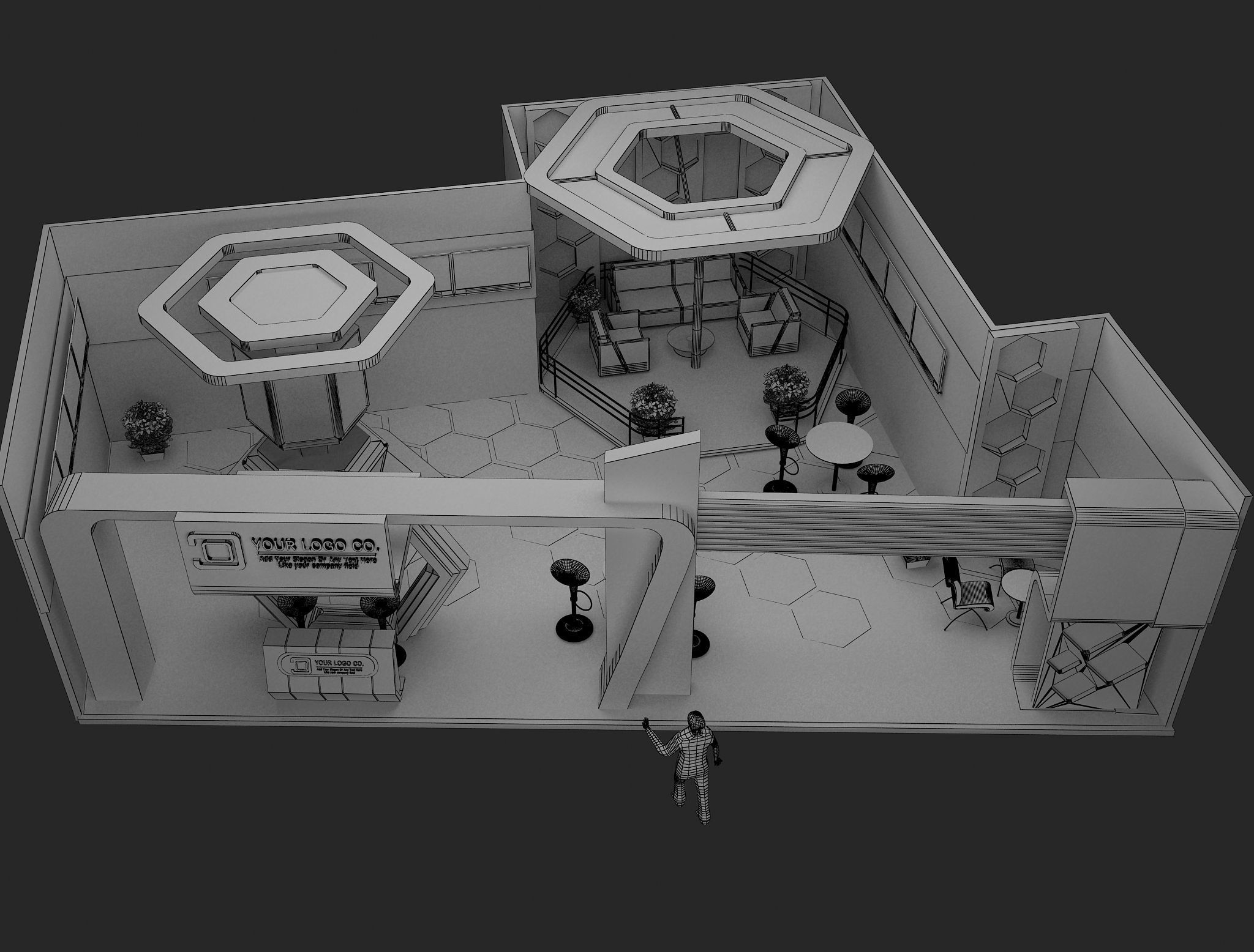 Booth Exhibition Stand a480a 3D model_1